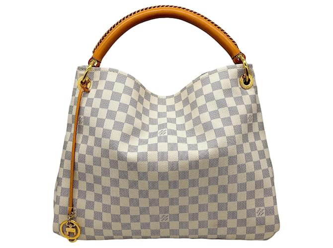 Louis Vuitton Damier Azur Canvas Artsy Bag White Leather  ref.1346652