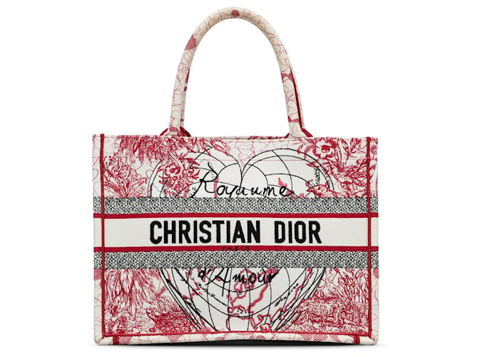 DIOR HandtaschenStoff Rot Leinwand  ref.1346684