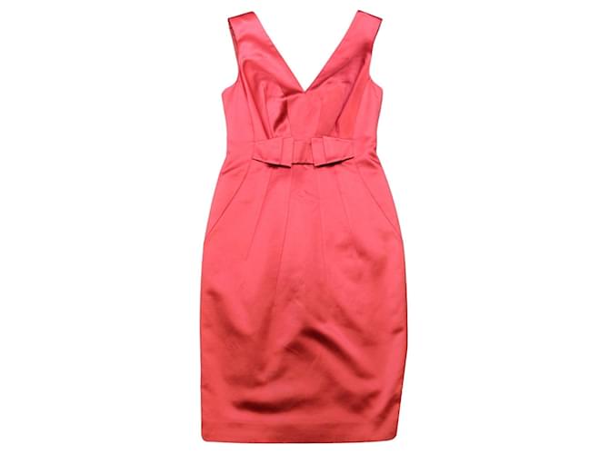 Vestido de cetim vermelho sem mangas com decote em V Versace Seda  ref.1346702