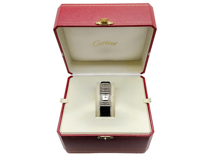 Relógio Cartier Declaração de Diamantes Preto Aço  ref.1346703