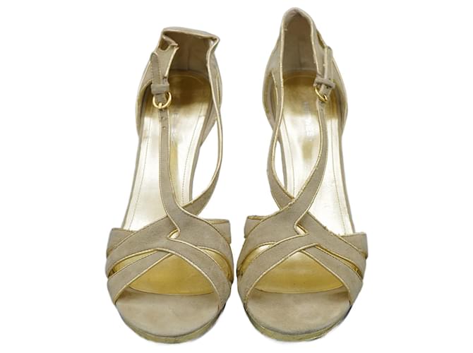 Nine West Tacones de Ante Beige Suede  ref.1346743