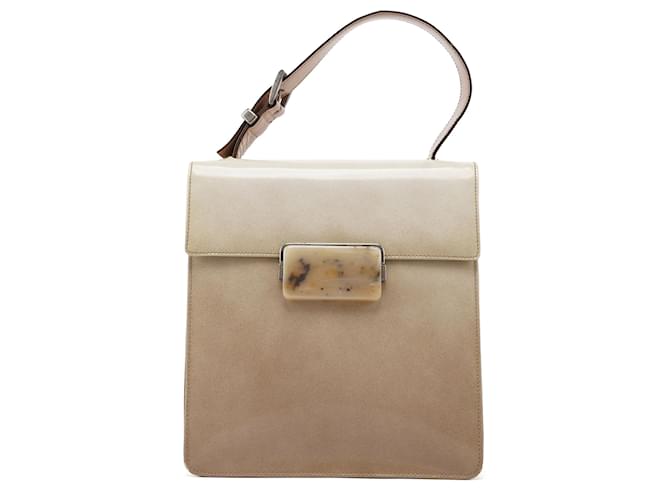 PRADA Handbags Patent leather Beige Re-Edition 1995  ref.1346757