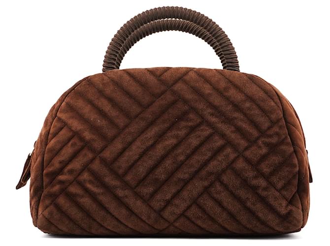 Prada Handbags Suede Brown Cleo  ref.1346764