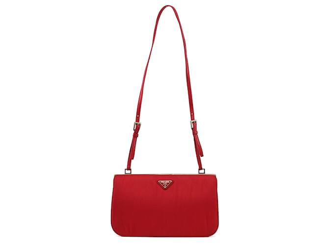 PRADA Handbags Leather Red Tessuto  ref.1346774