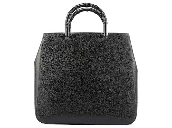 GUCCI Totes Leather Black Bamboo  ref.1346782