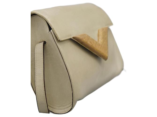 Autre Marque Beigefarbene Mitteltasche aus Leder  ref.1346800