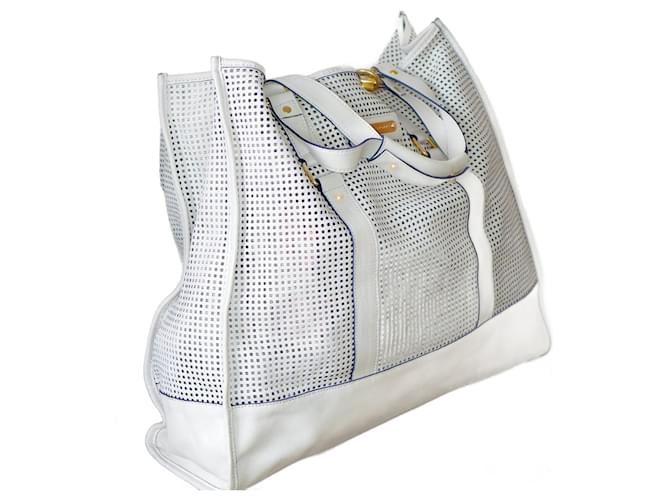 Autre Marque Bolso de Cuero Blanco White Leather  ref.1346806