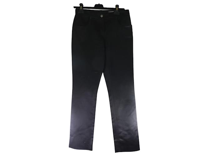 Chanel Pantalon de Seda Negro Soie Noir  ref.1346831