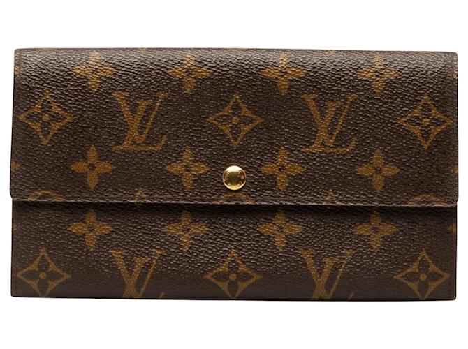 Louis Vuitton Porte Monnaie Credit Brown Cloth  ref.1347019