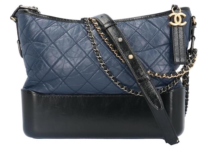 Timeless Chanel Gabrielle Navy blue Leather  ref.1347036