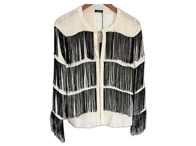 Autre Marque A.M.G. Seidenbluse Weiß