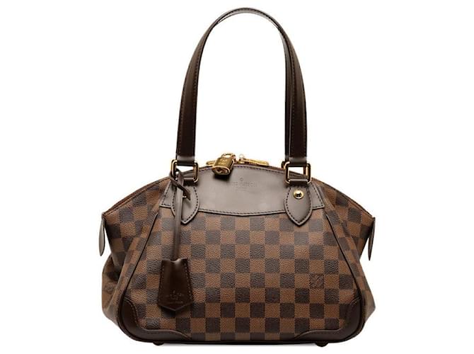 Sac à main Louis Vuitton Damier Verona PM N41117 en très bon état Plastique Marron  ref.1347081