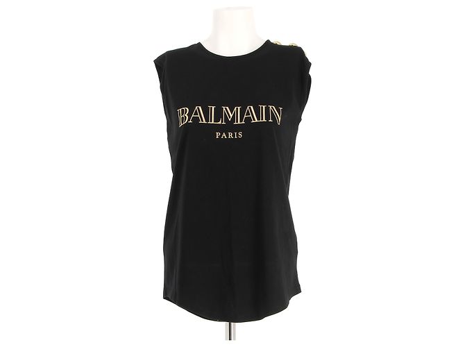 Balmain tops T.FR 38 Algodón Negro