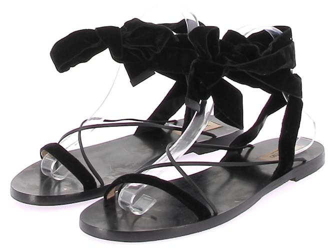 VALENTINO GARAVANI  Sandals T.eu 40 leather Black  ref.1347290