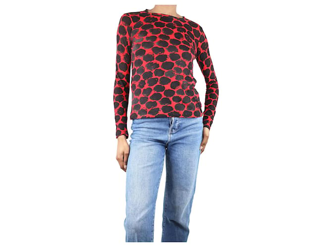 Proenza Schouler Red long-sleeved printed top - size XS Cotton  ref.1347323