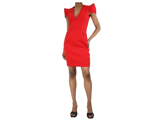 Alexandre Vauthier Red v-neck panelled dress - size XS Polyester  ref.1347339