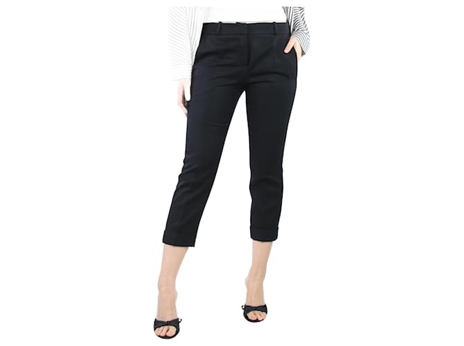 Balmain Black cropped trousers - size UK 10 Wool  ref.1347345