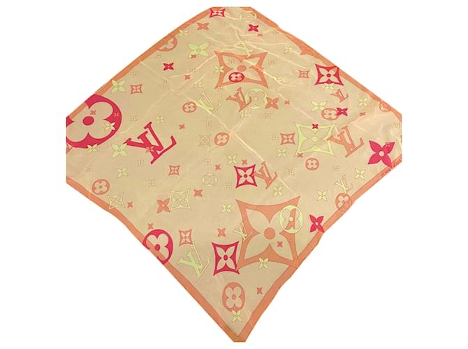 Louis Vuitton Pink Monogram Silk Scarf Cloth  ref.1347392