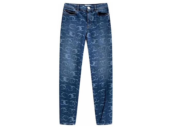 Chanel Nouveaux jeans logo emblématiques 2023 Bleu  ref.1347484