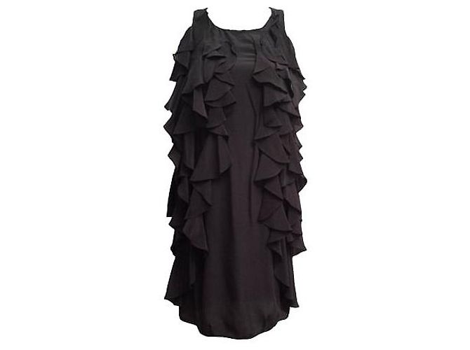 Robe en soie noire Maje