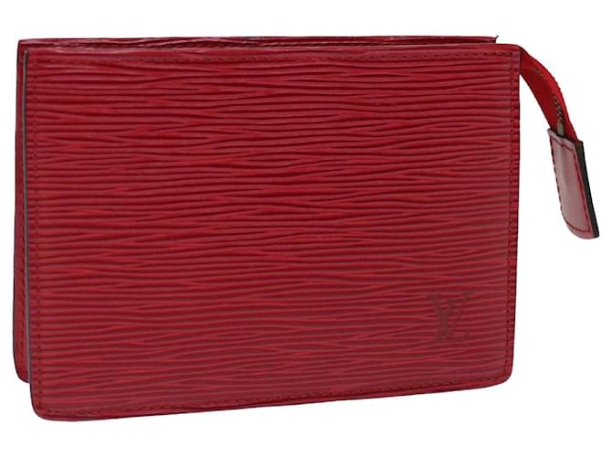 LOUIS VUITTON Epi Poche Toilette 15 Pouch Red LV Auth 71147 Leather  ref.1347590