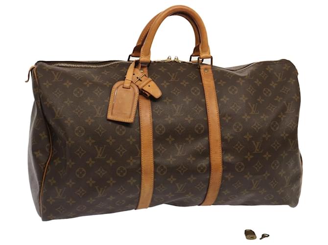 Louis Vuitton Monogram Keepall 55 Sac Boston M41424 Auth LV 70992 Toile Monogramme  ref.1347600