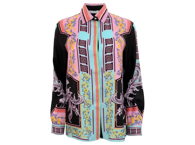 Versace Collection Pink / Black Silk Print Multiple colors  ref.1347668
