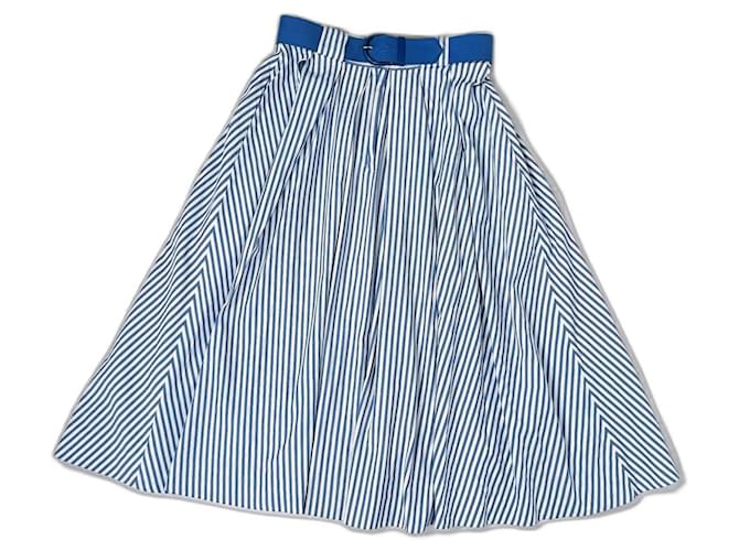 Kenzo gestreiftes Sommerkleid Weiß Blau Baumwolle  ref.1347686