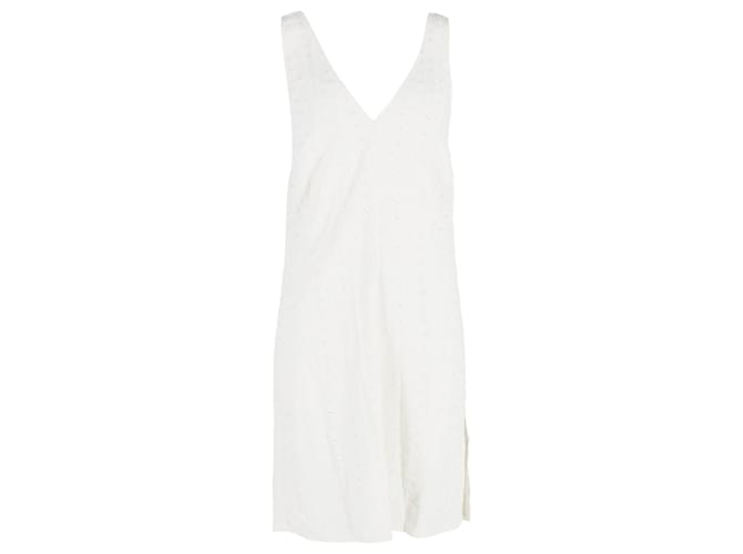 Vestido Reformation com decote em V e costas baixas sem mangas em algodão esbranquiçado Branco Cru  ref.1347691