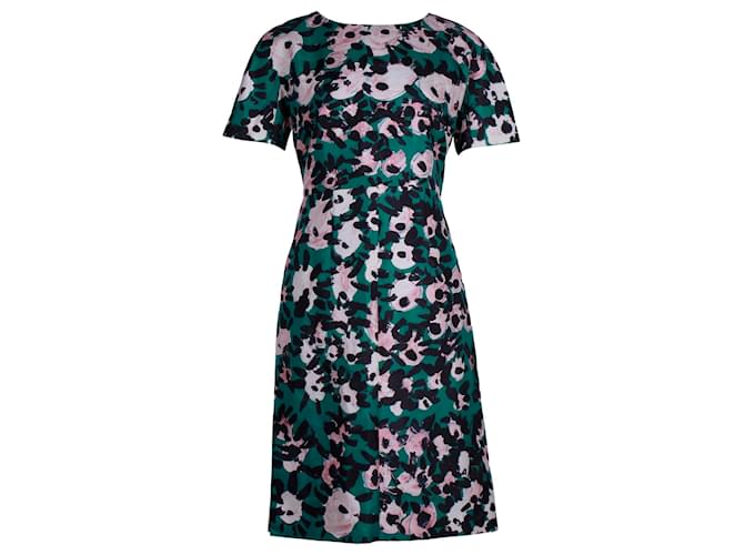 Marni Floral Shift Dress in Green Cotton  ref.1347700
