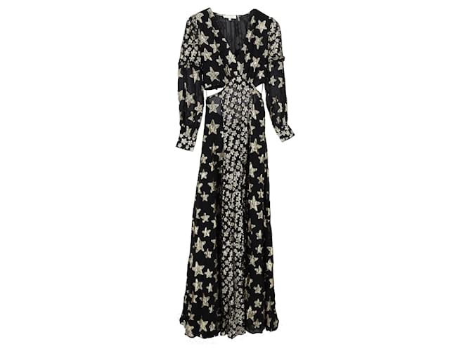 LoveShackFancy Aneesha Cut-Out Maxi Dress in Black Silk  ref.1347704