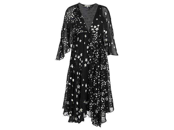 LoveShackFancy Solana Midi Dress in Black Silk  ref.1347707