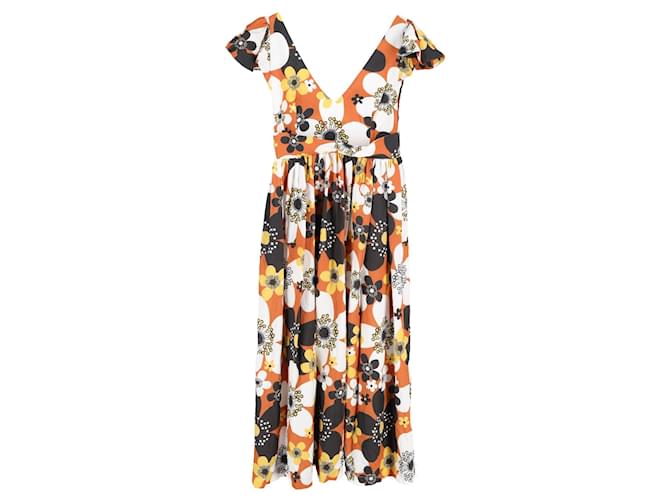 Autre Marque Dodo Bar Or Jenny Long Floral Dress in Multicolor Cotton Brown  ref.1347709