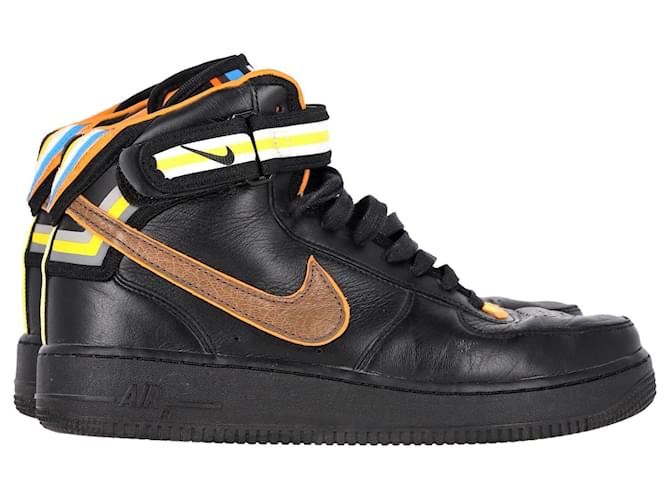 Nike x Ricardo Tisci Air Force 1 Mid Sneakers in Black Leather  ref.1347750