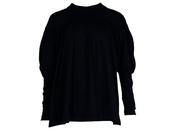 Marni Gathered Long-Sleeve Top in Black Cotton  ref.1347764