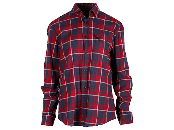 Camisa a cuadros Hugo Boss Regular Fit en algodón rojo  ref.1347776