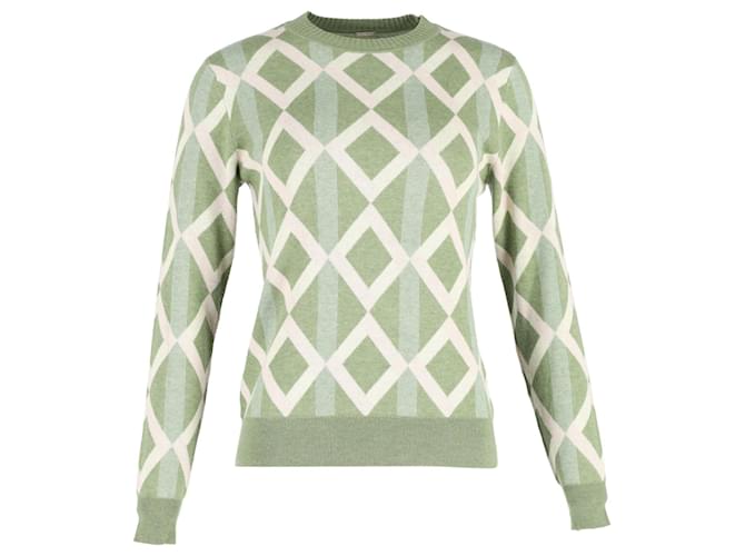 Autre Marque Dodo Bar Or Printed Crewneck Sweater in Green Cotton  ref.1347779