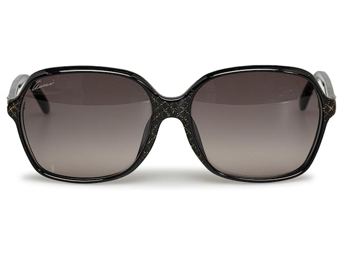 Gucci Black Interlocking G Diamante Round Tinted Sunglasses Plastic  ref.1347819