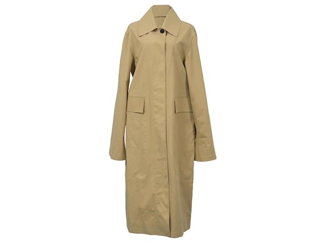 Burberry Oversized Long Trench Coat in Beige Cotton Brown  ref.1347883