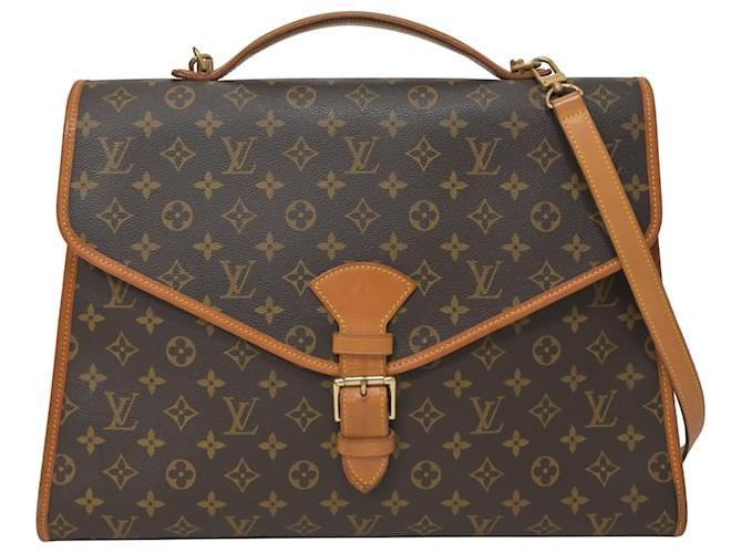 Louis Vuitton Beverly GM Briefcase Bag in Brown Coated Canvas Cloth  ref.1347886
