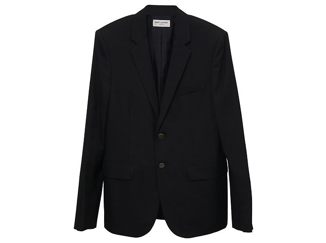 Blazer cruzado Saint Laurent en lana negra Negro