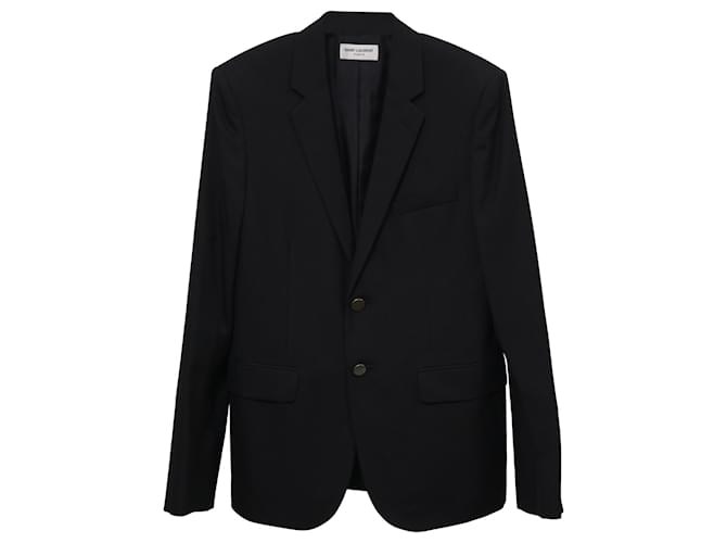 Saint Laurent Single-Breasted Blazer in Black Wool  ref.1347900