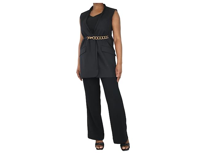 Givenchy Black sleeveless chain-belted jacket - size UK 12 Wool  ref.1347913