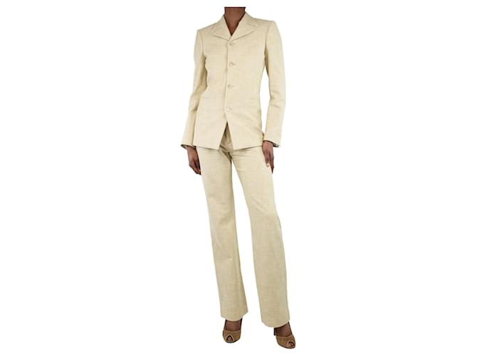 Filippa K Beige textured two-piece suit set - size UK 6 Cotton  ref.1347922