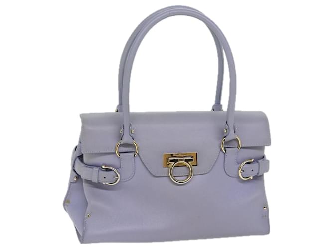 Salvatore Ferragamo Gancini Hand Bag Leather Purple Auth 71338  ref.1347968