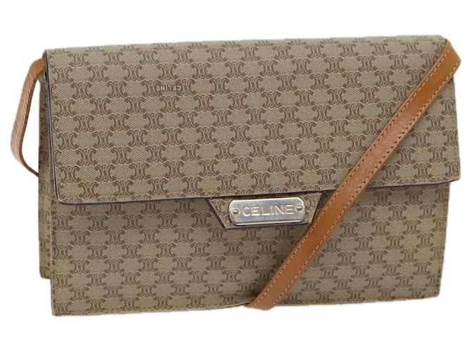 Céline CELINE Macadam Canvas Umhängetasche Beschichtetes Canvas Beige Auth 71054 Leinwand  ref.1348006