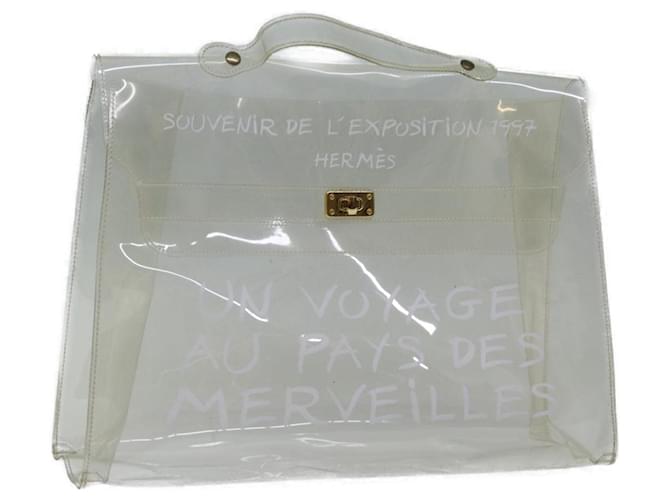 Hermès HERMES Vinyle Kelly Sac à Main Vinyle Clair Authentique 71306  ref.1348015