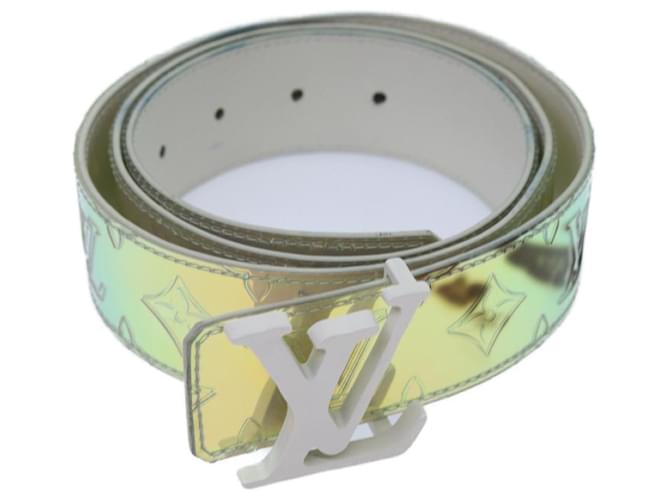 LOUIS VUITTON Prism Ceinture LV Shape Belt 44.1"" Argent M0219U LV Auth 71237UNE Argenté  ref.1348040