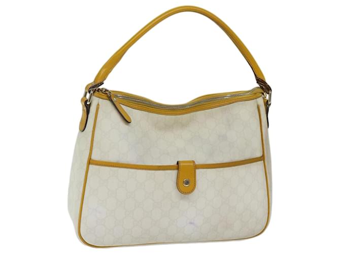 GUCCI Borsa a spalla Canvas GG PVC Bianco Giallo Auth ar11691  ref.1348048