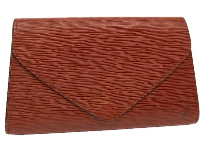 LOUIS VUITTON Epi Art Deco Clutch Bag Brown M52633 LV Auth ep4015 Leather  ref.1348065